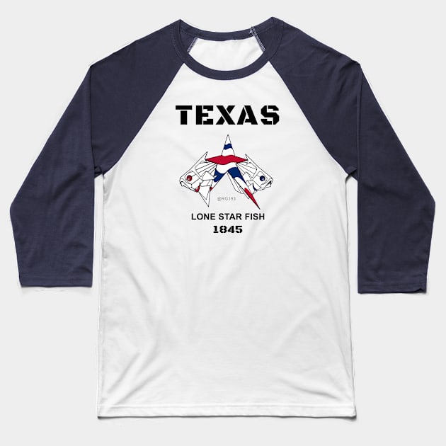 Lone Star State, Texas Lone Star Fish Baseball T-Shirt by The Witness